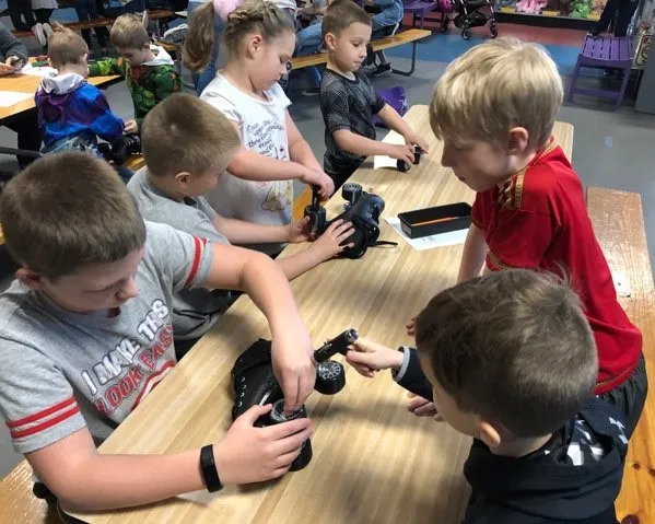 Young kids engaging in creative play together