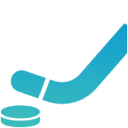 Blue hockey stick graphic