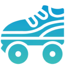 Roller skate icon in blue
